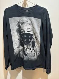 Vintage Marilyn Monroe Bandana Long Sleeve T-Shirt Men's Size Large Gildan USA