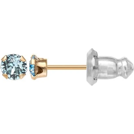 Brilliance Fine Jewelry 14K Yellow Gold December Crystal Stud Earrings