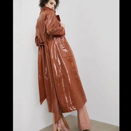 Rise To The Top Patent Trench Coat