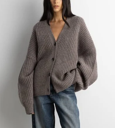 OAK + FORT Oversized Slouchy Wool Cardigan