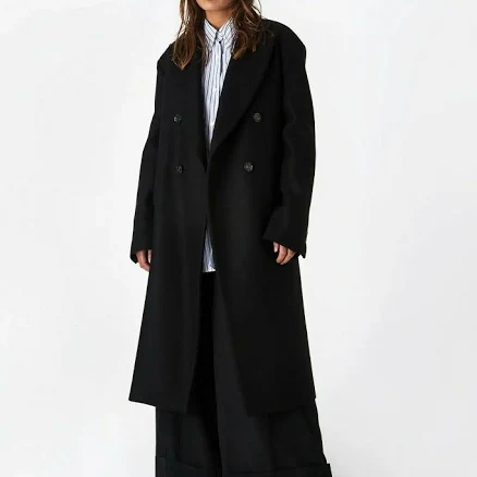 Mm6 Maison Margiela Oversized Double Breasted Long Coat Black It 40 /