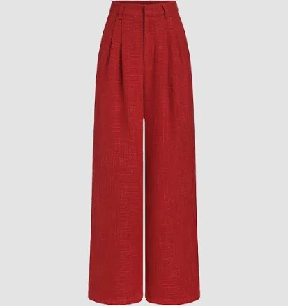 CIDER Women's Mid-Waist Straight Leg Non-Stretch Trousers