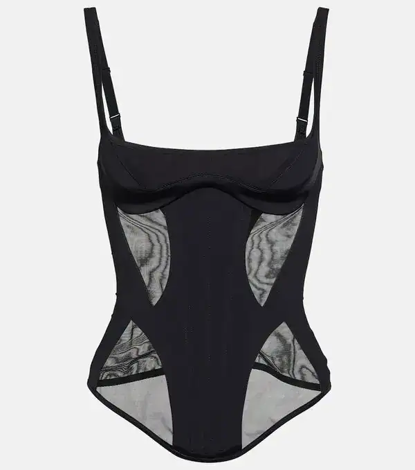 Illusion Panelled Corset Top
