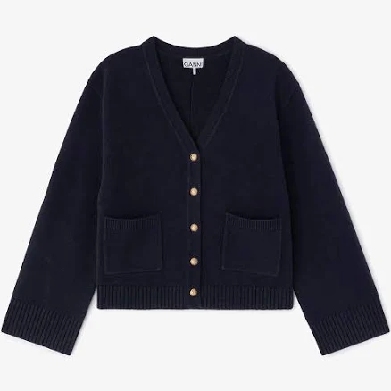 GANNI Mixed Classic Wool Cardigan