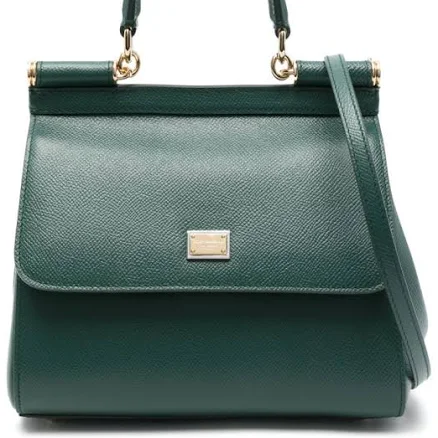Dolce & Gabbana Medium Sicily Handbag - Woman Handbags Green Leather Onesize