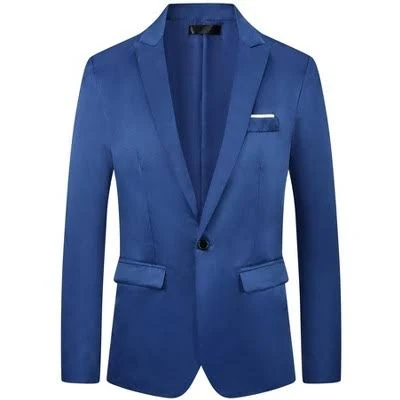 INSPIRE CHIC Men's Single-Breasted Peak Lapel Business Wedding Suit Jackets