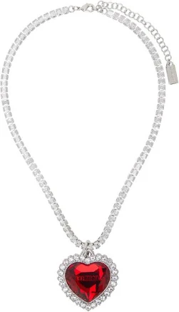 Vetements Crystal-embellished Heart Pendant Necklace