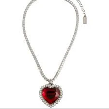 Vetements Crystal Heart Necklace