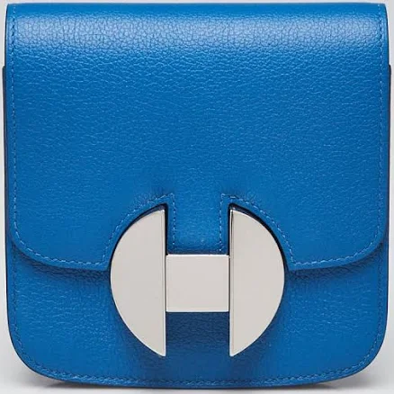 Hermes Bleu Zellige Evercolor Leather Palladium Plated 2002 Wallet