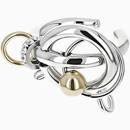 Justine Clenquet Kris Two-Tone Open Ring with Multi-Charms