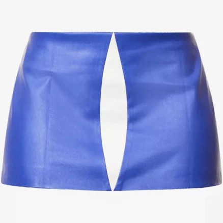 MOWALOLA Faux Leather Mini Zip Skirt with Colourblock Insert