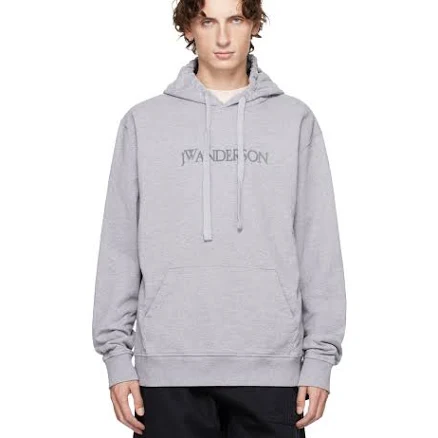 JW Anderson Gray Logo Embroidery Hoodie