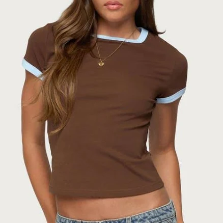 Edikted Women's Zeke Contrast T Shirt