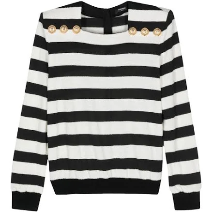 Balmain Striped Jersey Top