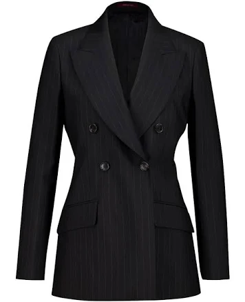 Gucci Pinstripe Wool Jacquard Double-breasted Women Blazer - Black