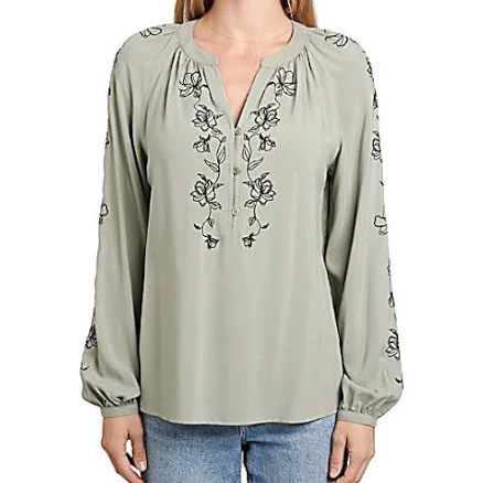 Vintage Threads Embroidered Long Sleeve Blouse