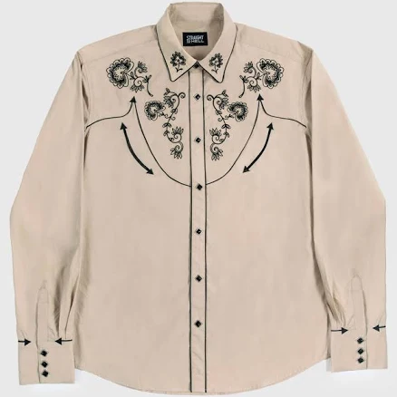 Straight To Hell Men's Hudson Embroidered Western Shirt