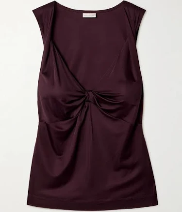 Dries Van Noten Women's Twist-front Satin-Jersey Top