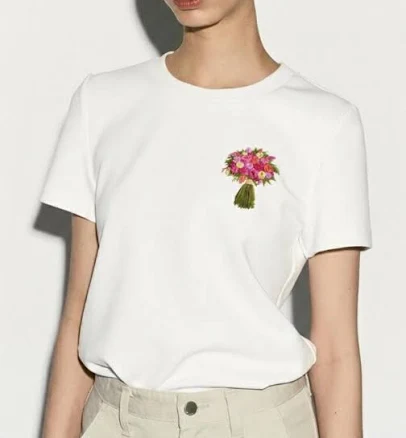 Hand Embroidered Boho Cotton T-Shirt