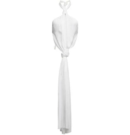 Givenchy Women's Halterneck Draped Knot Blouse - White - Tops