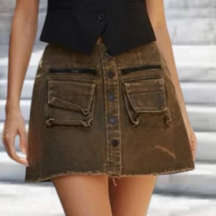 Dolls Kill Darker Wavs Xs Washed Olive Cargo Skirt $58 Retail