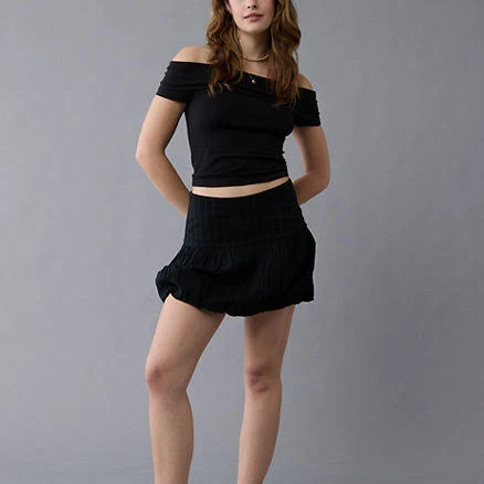 AE Women's High-Waisted Smocked Bubble Skirt