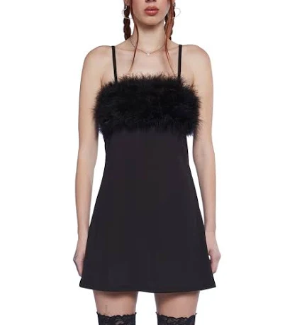 Flirty N' Thriving Marabou Dress BLACK / SMALLFlirty N' Thriving Marabou Dress BLACK / SMALL