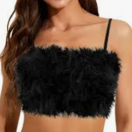 Sugar Thrillz Tops | Sugar Thrillz Fur Boob Tube Marabou Bandeauthese Are Not Dollskill's Pic | Color: Black | Size: Xxs | Bella_Riece's ClosetSugar Thrillz Tops | Sugar Thrillz Fur Boob Tube Marabou