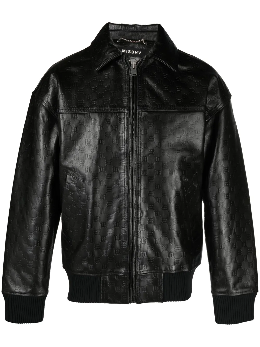 Floral-print Leather Jacket