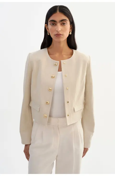 Linen Cropped Jacket