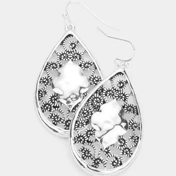 Antique Silver Teardrop Dangle EarringsAntique Silver Teardrop Dangle Earrings