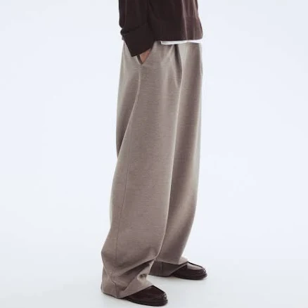H&M Ladies Melange Wide-Leg Pants