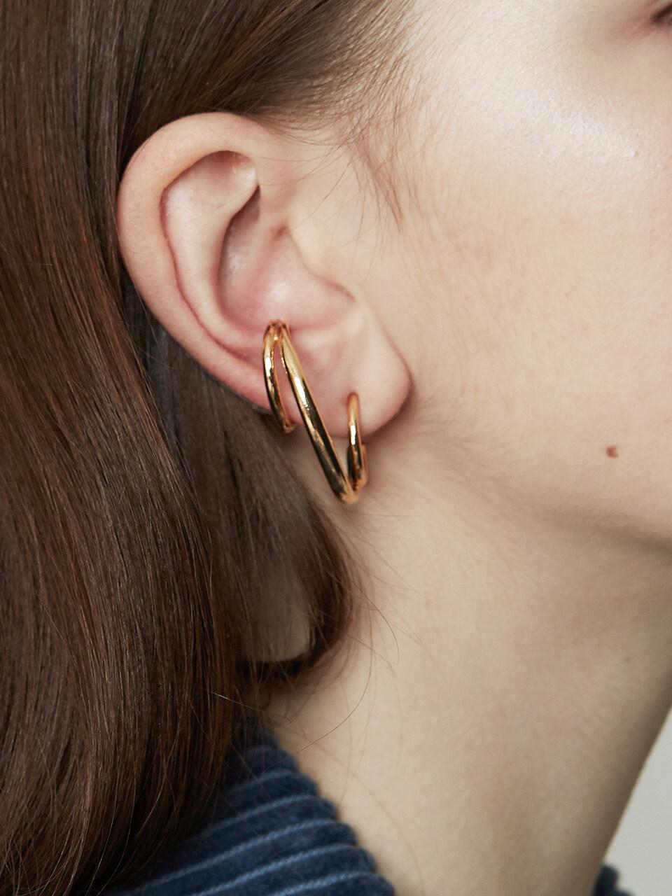 Double Ring Line Cuff Earring