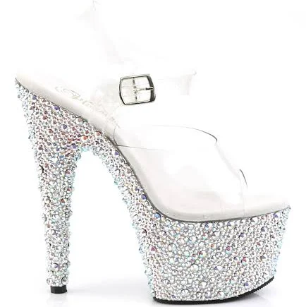 Bejeweled-708MS Platform Ankle Strap Sandals-Silver MULTI / US 9
