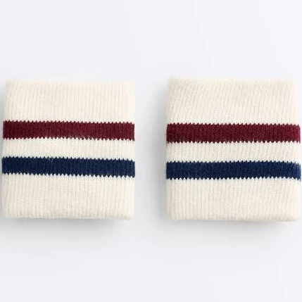 Striped Cotton Blend Wristbands