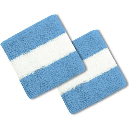 Cotton Terry Cloth Stripe Wrist Band (2 Pack)