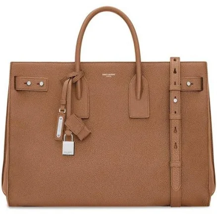 SAINT LAURENT Men's Sac De Jour Large Full-Grain Leather Tote Bag