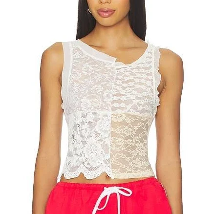 Yuhan Wang Patchwork Lace Tank Top