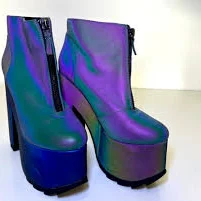 YRU Reflective Boots | Dolls Kill