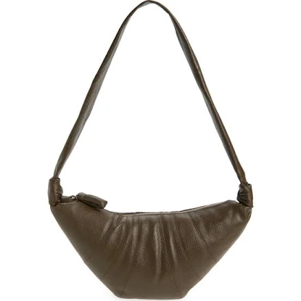 Lemaire Medium Croissant Leather Shoulder Bag in Dark Olive at Nordstrom