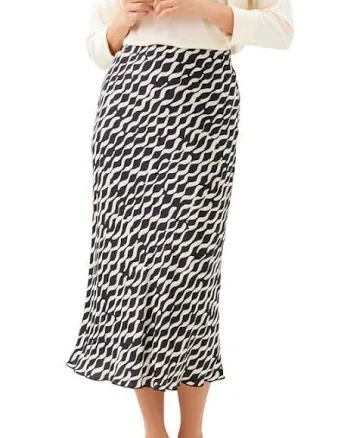 Karen Kane Women's Satin Bias Cut Midi Skirt
