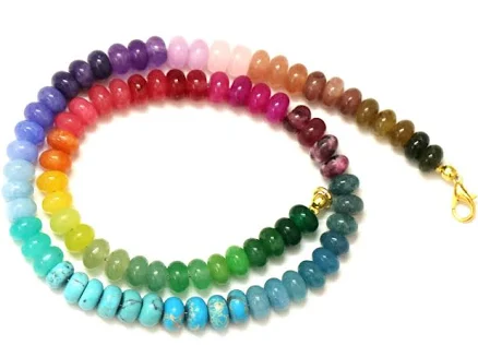 Women's Society Nautique Rainbow candy gem necklace Gemstone necklace clasp