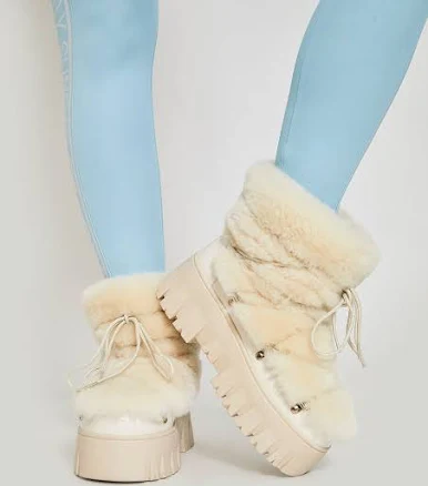 Lug Tread Shearling Snow Boots