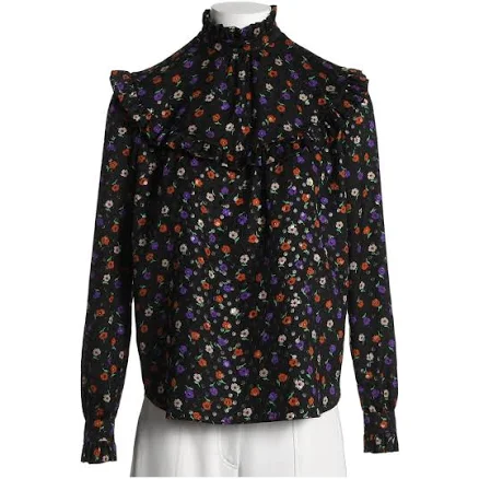 Saint Laurent Women's Floral Silk-blend Blouse
