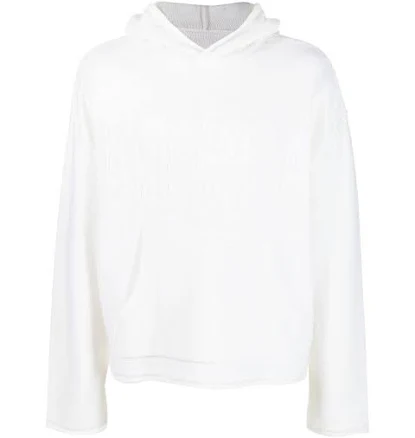 Maison Margiela Number-motif Knitted Men Hoodie - White