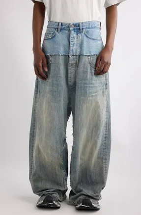 Balenciaga Men's Distressed Layered Jeans