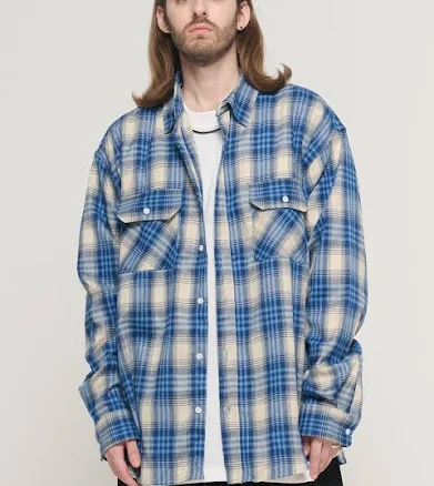 "CARGOBROS POCKET FLANNEL OVER CHECK SHIRT" by W Concept