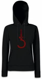 SATANIC CROSS Womens Hoodie Sweatshirt Symbol 666 Sign Double Church of Satan