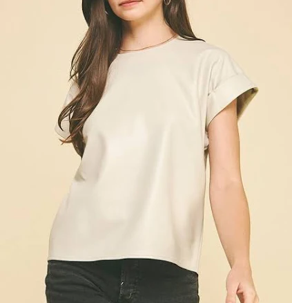Faux Leather Top