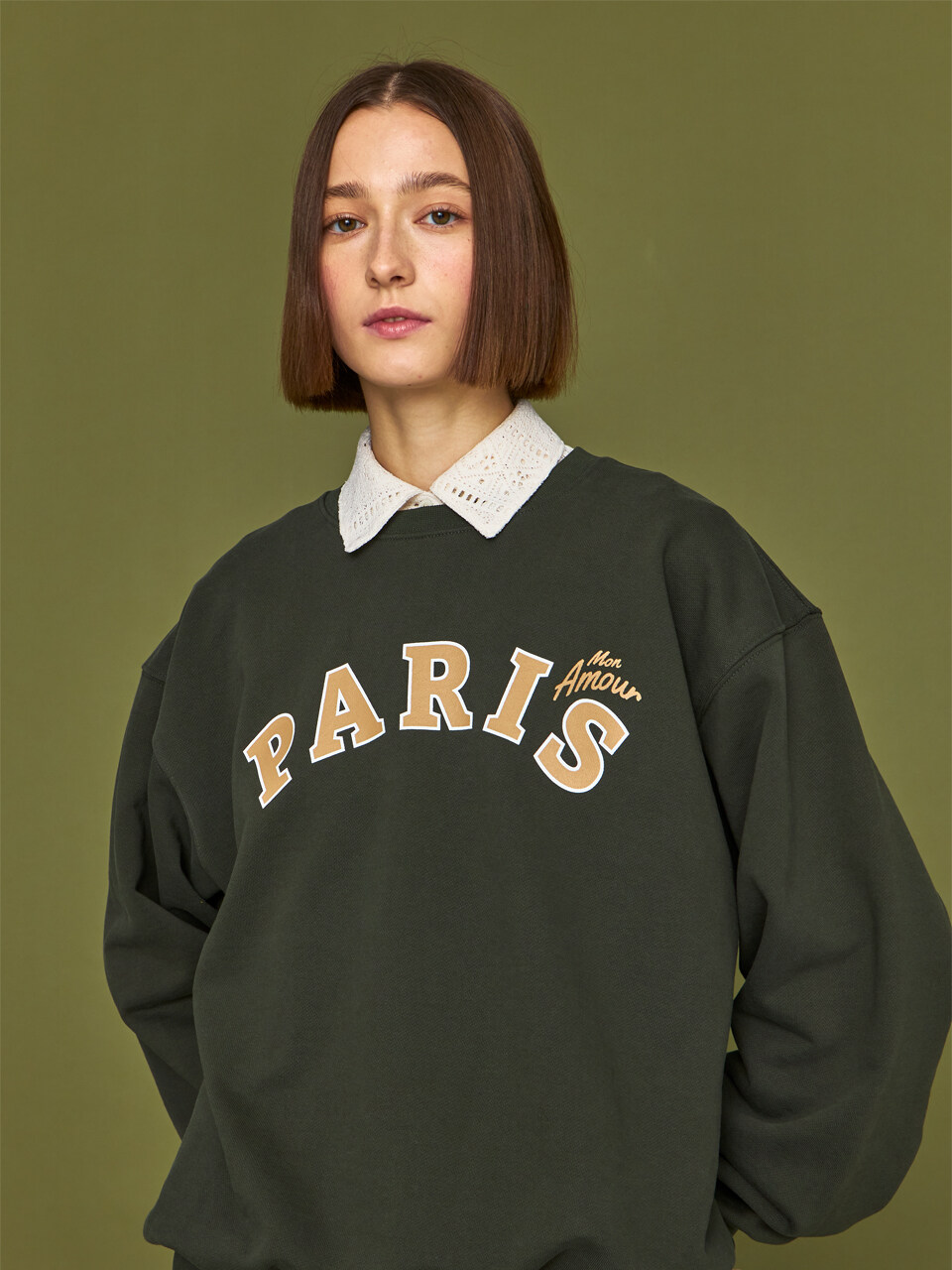 PARIS Sweatshirt_Dark Khaki